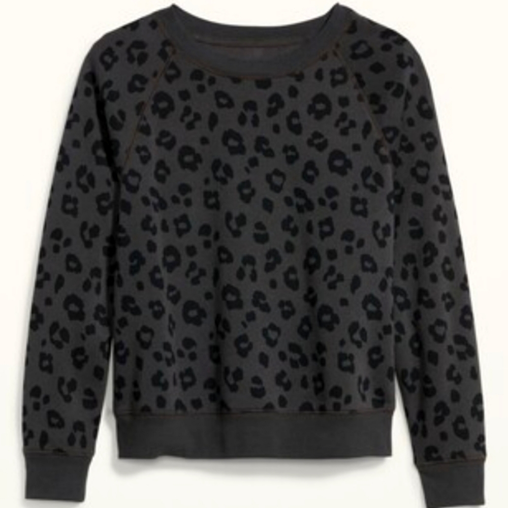 Old Navy Gray Leopard Sweatshirt